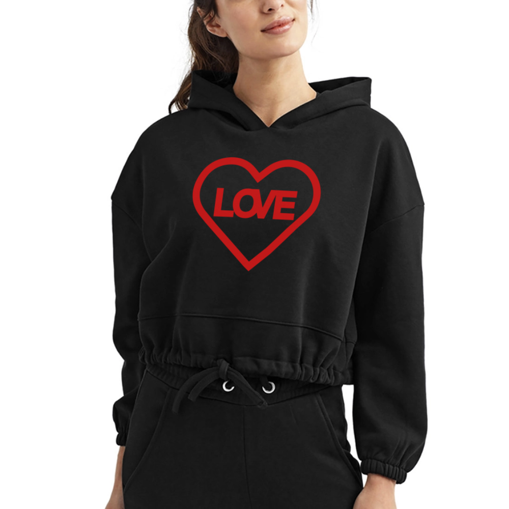 Love Women’s Cropped Hoodie - black