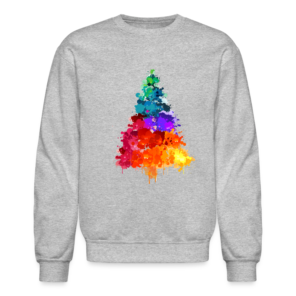 Colorful Tree Crewneck Sweatshirt - heather gray