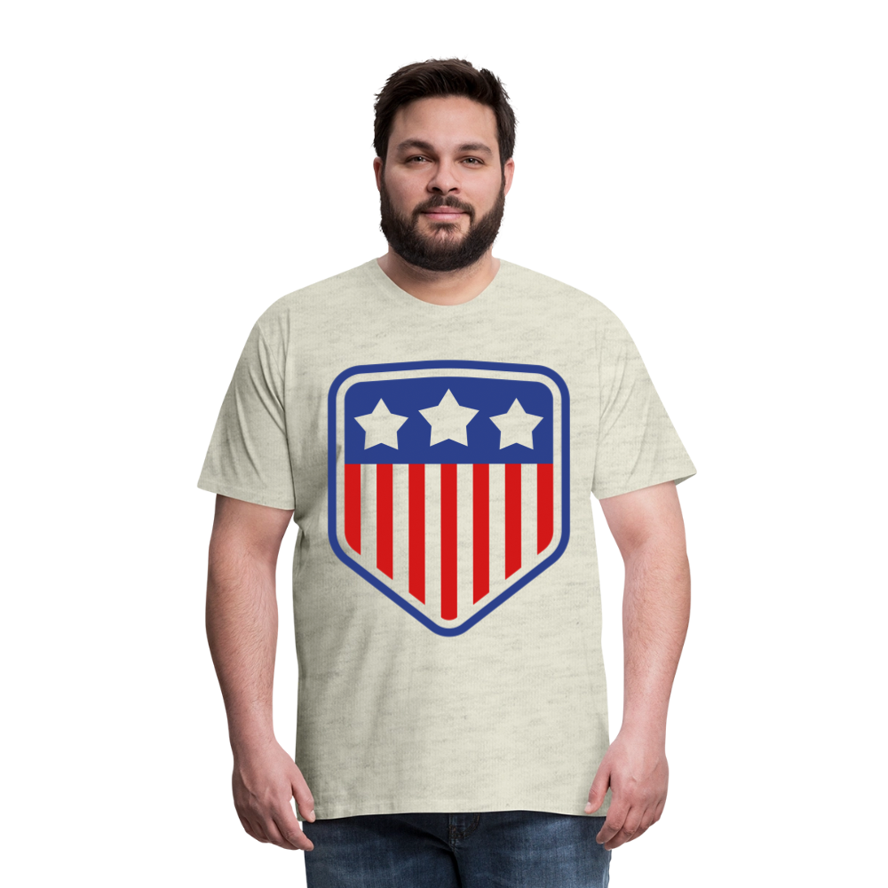 Men's Premium Patriot Tee - heather oatmeal