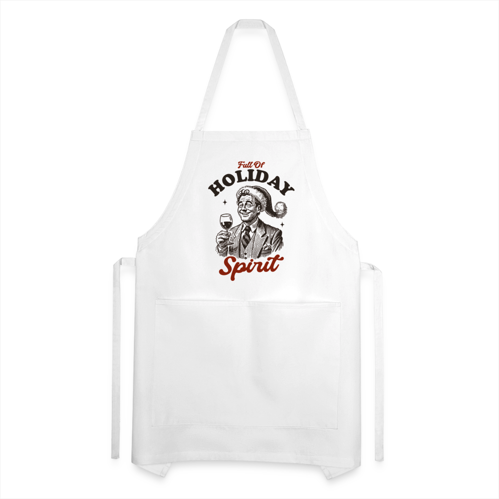 Holiday Spirit Adjustable Apron - white