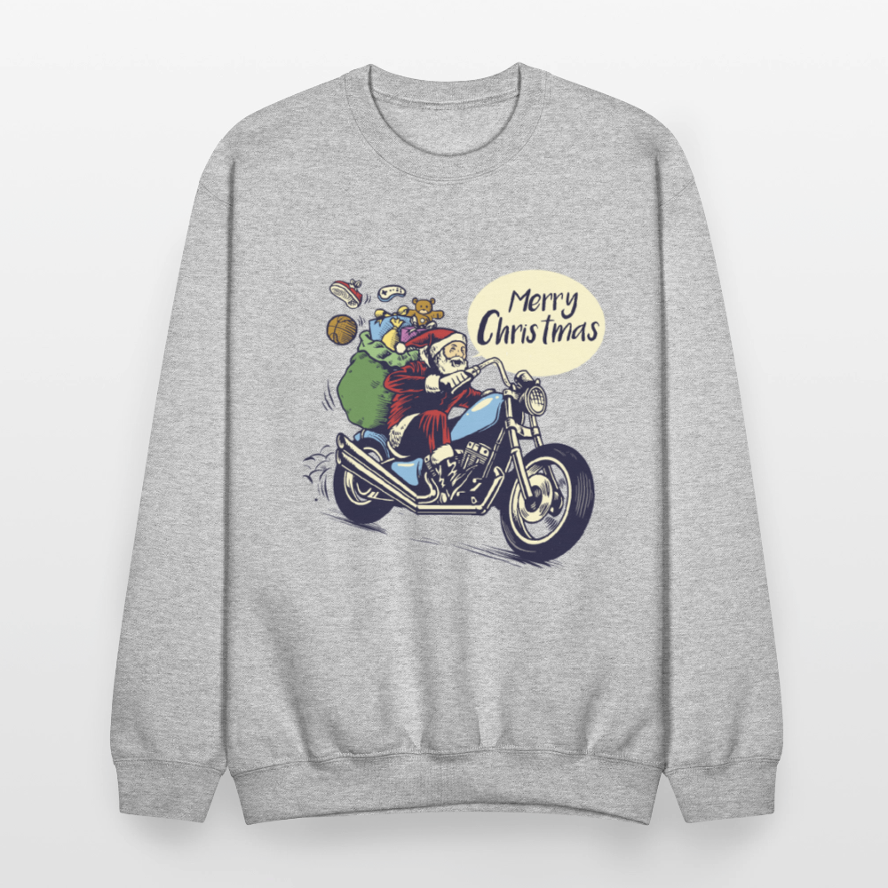 Santa Motorcycle Crewneck Sweatshirt - heather gray