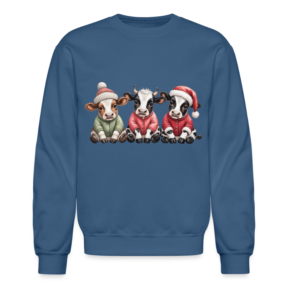 Christmas Calves Crewneck Sweatshirt - indigo blue
