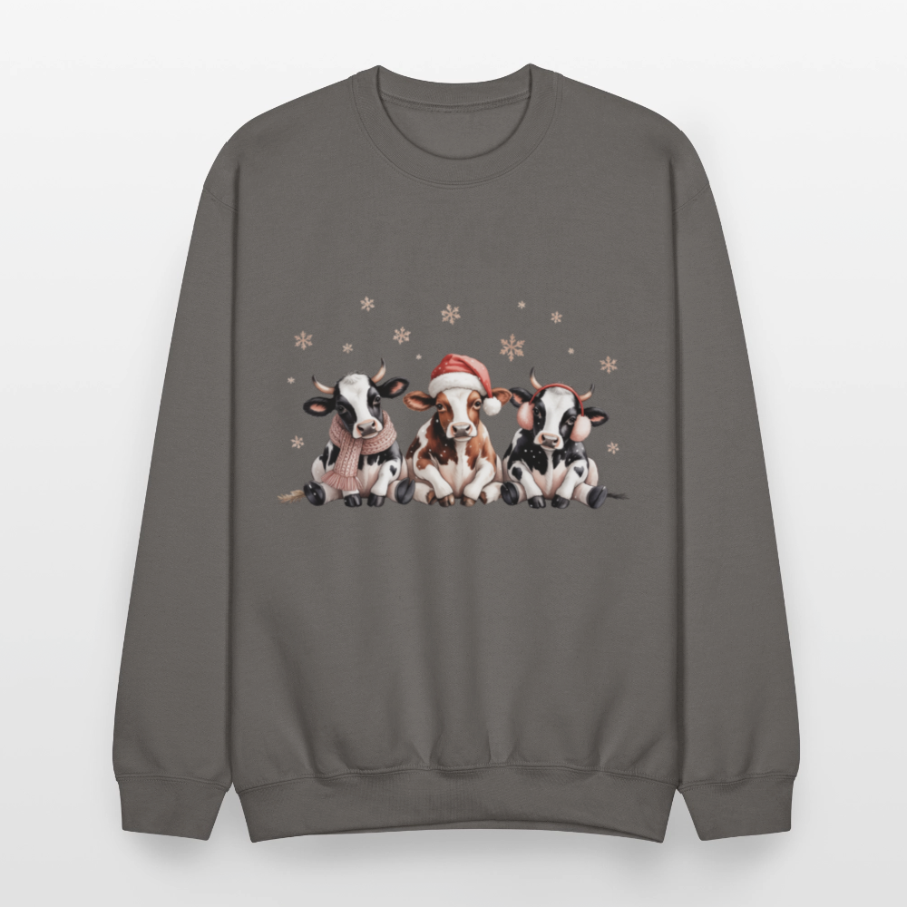 Christmas Cows Sweatshirt - asphalt gray