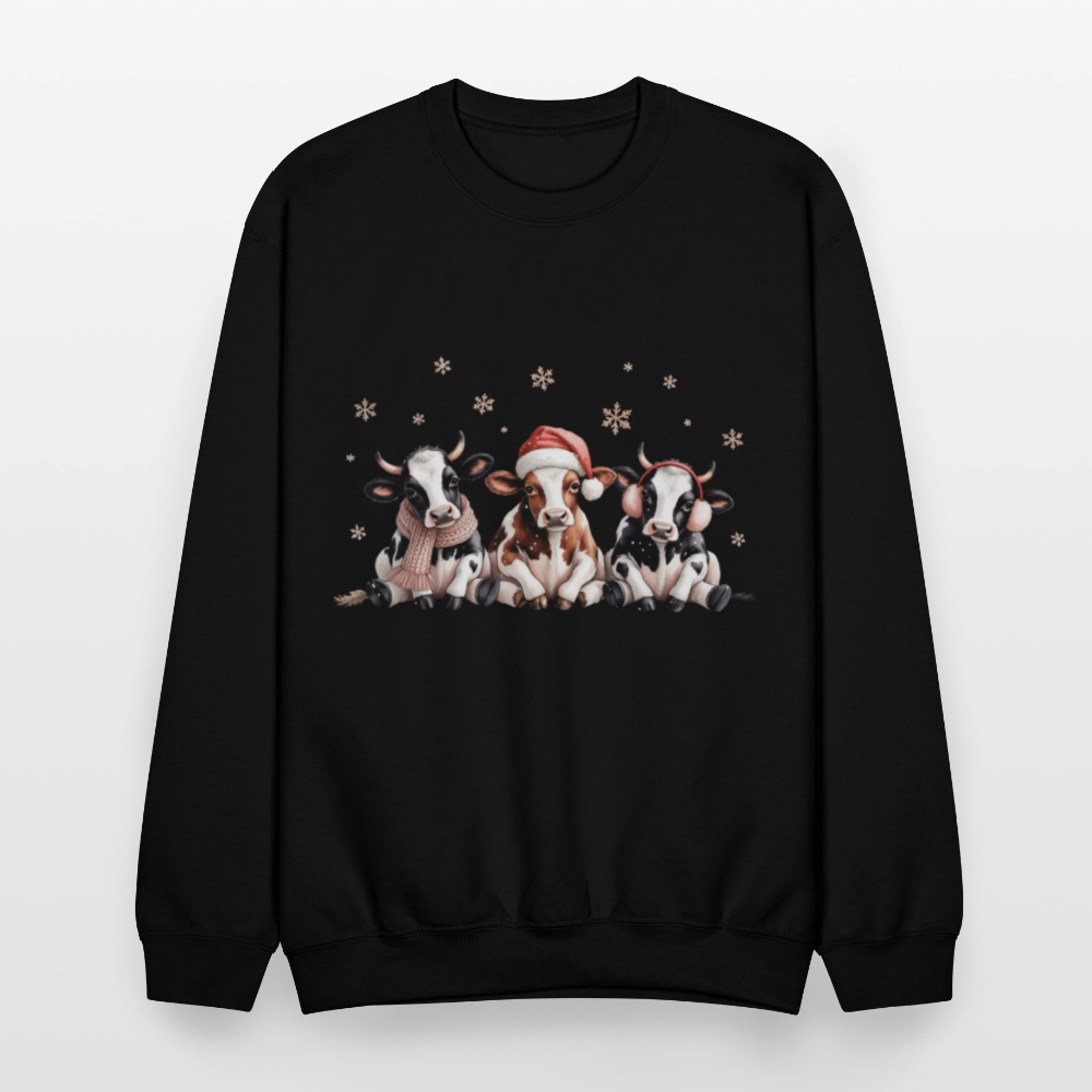 Christmas Cows Sweatshirt - black