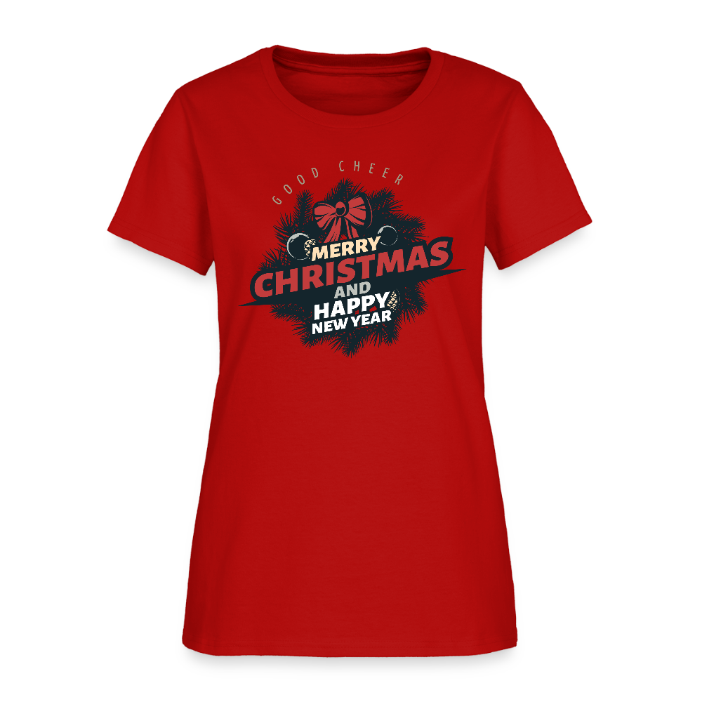 Merry Christmas & HNY Women's T-Shirt - red