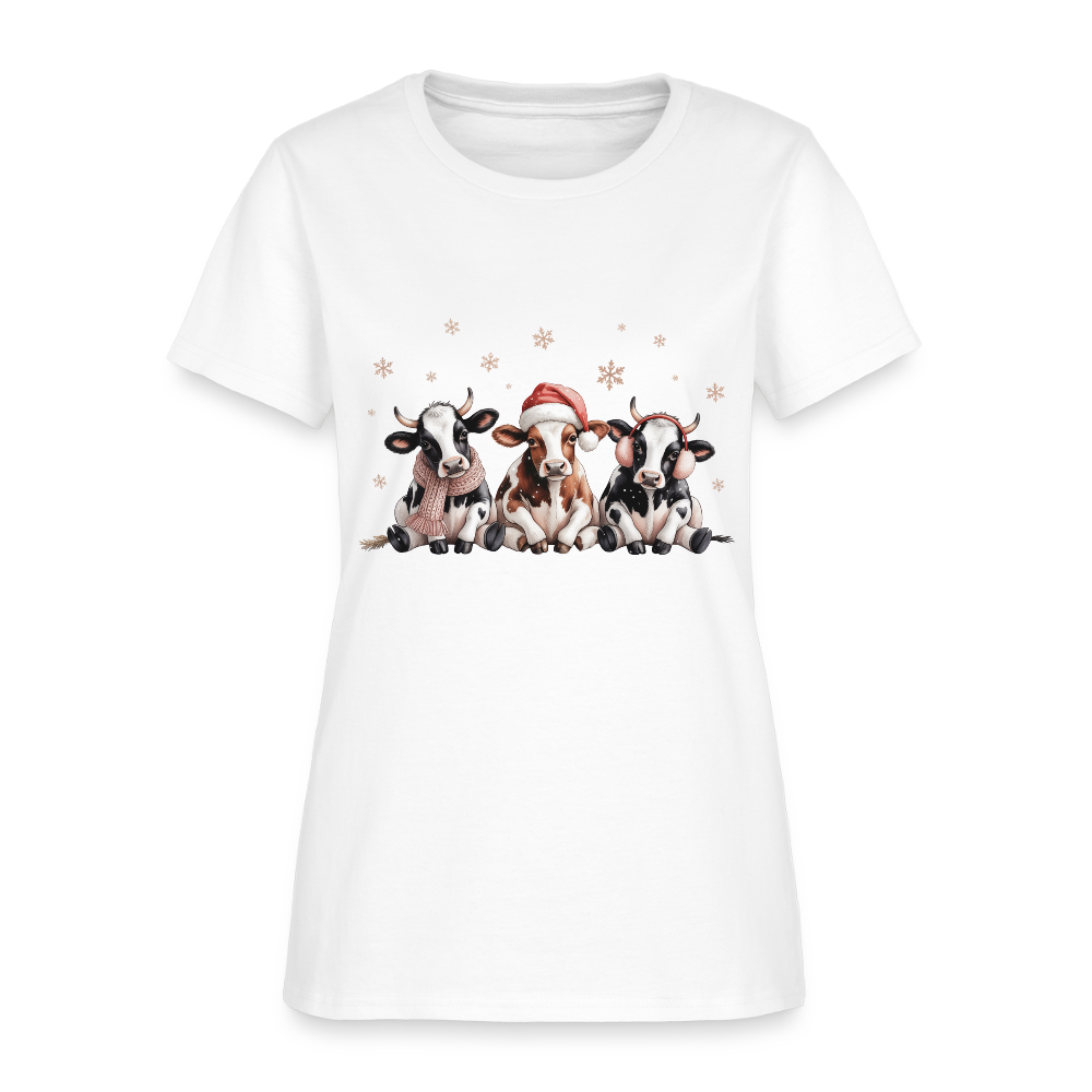 Christmas Cows Women's T-Shirt - white