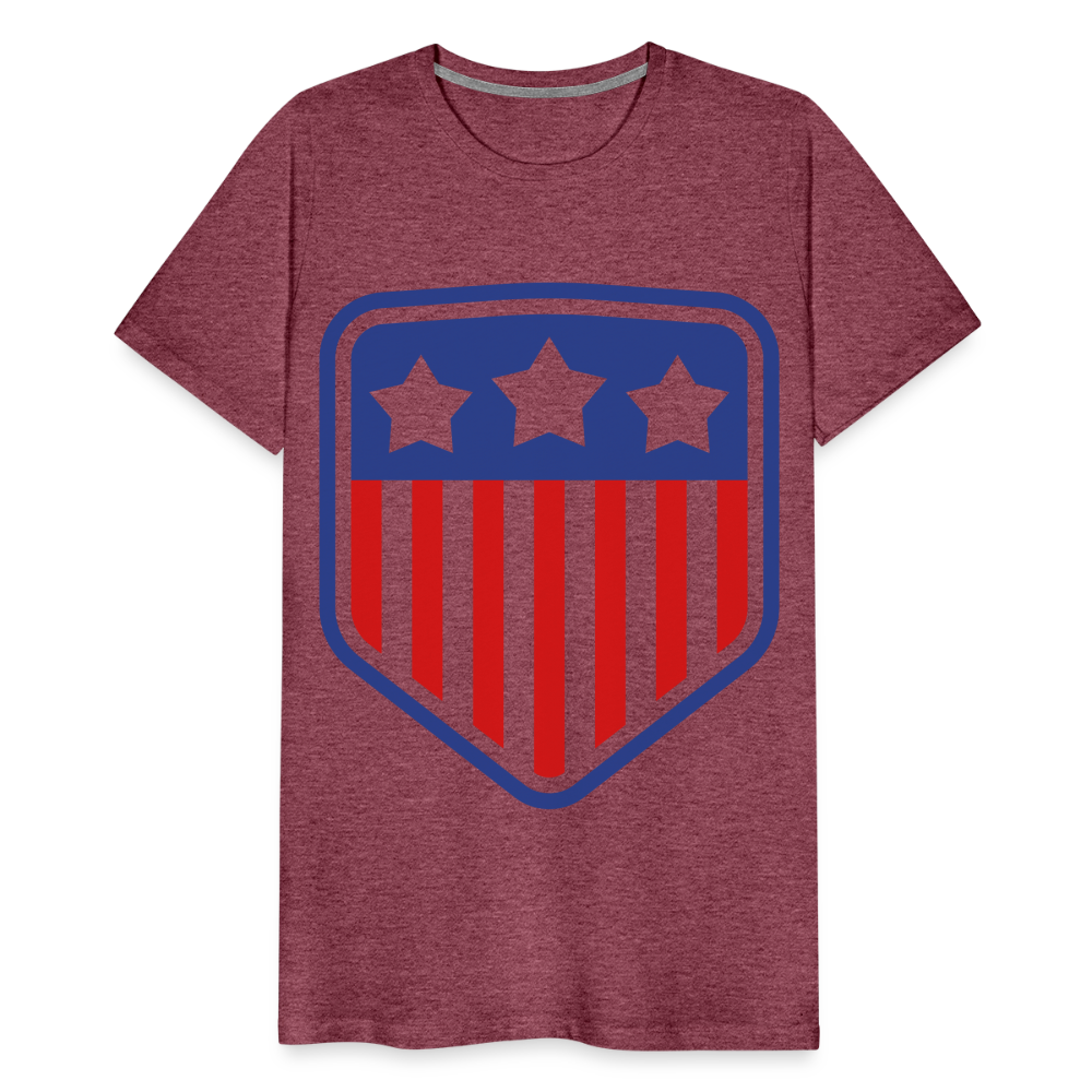 Men's Premium Patriot Tee - heather burgundy