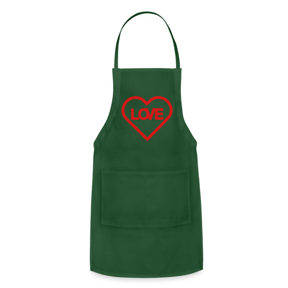 Love Adjustable Apron - forest green