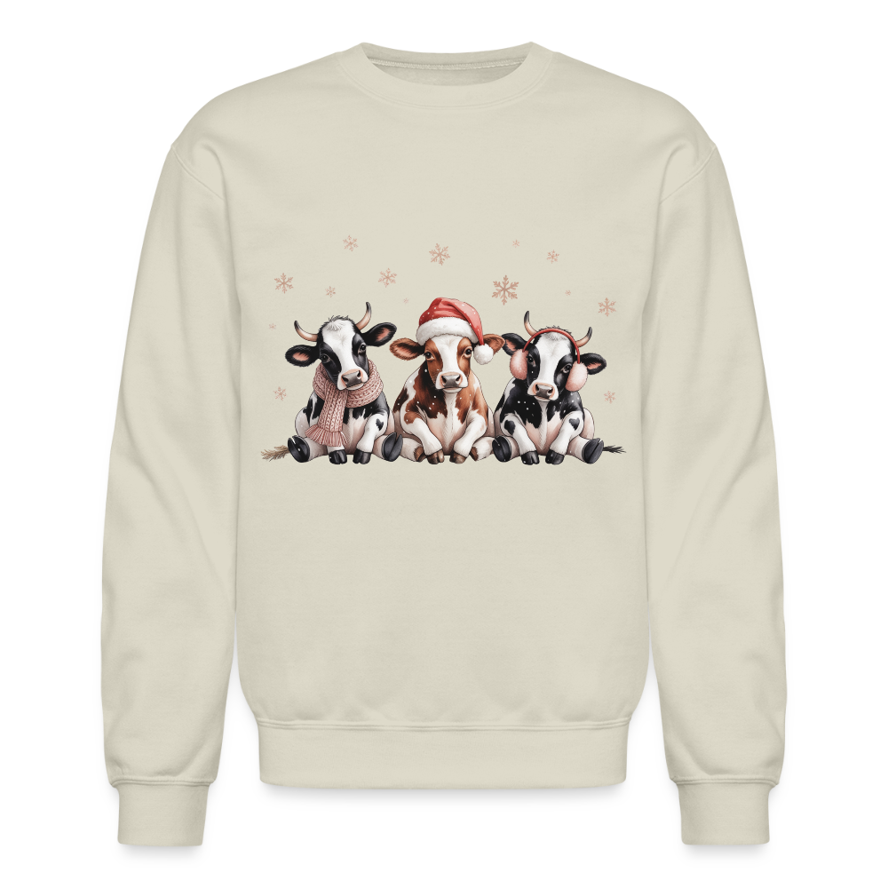 Christmas Cows Sweatshirt - Sand