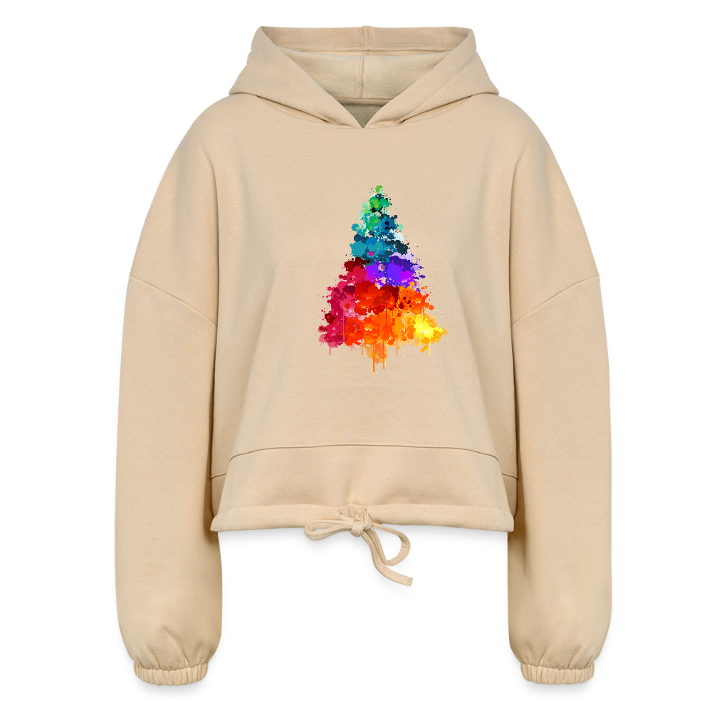 Colorful Tree Women’s Cropped Hoodie - nude