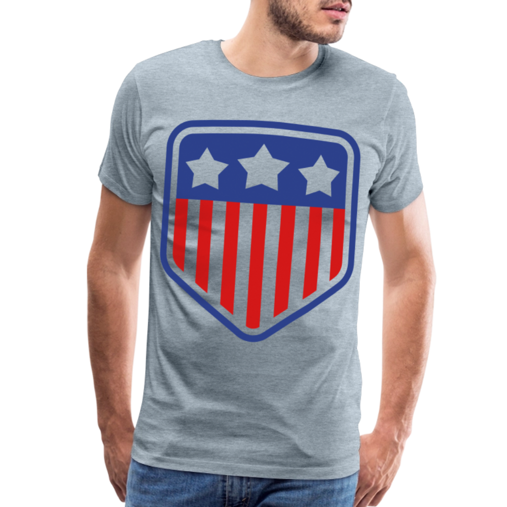 Men's Premium Patriot Tee - heather ice blue