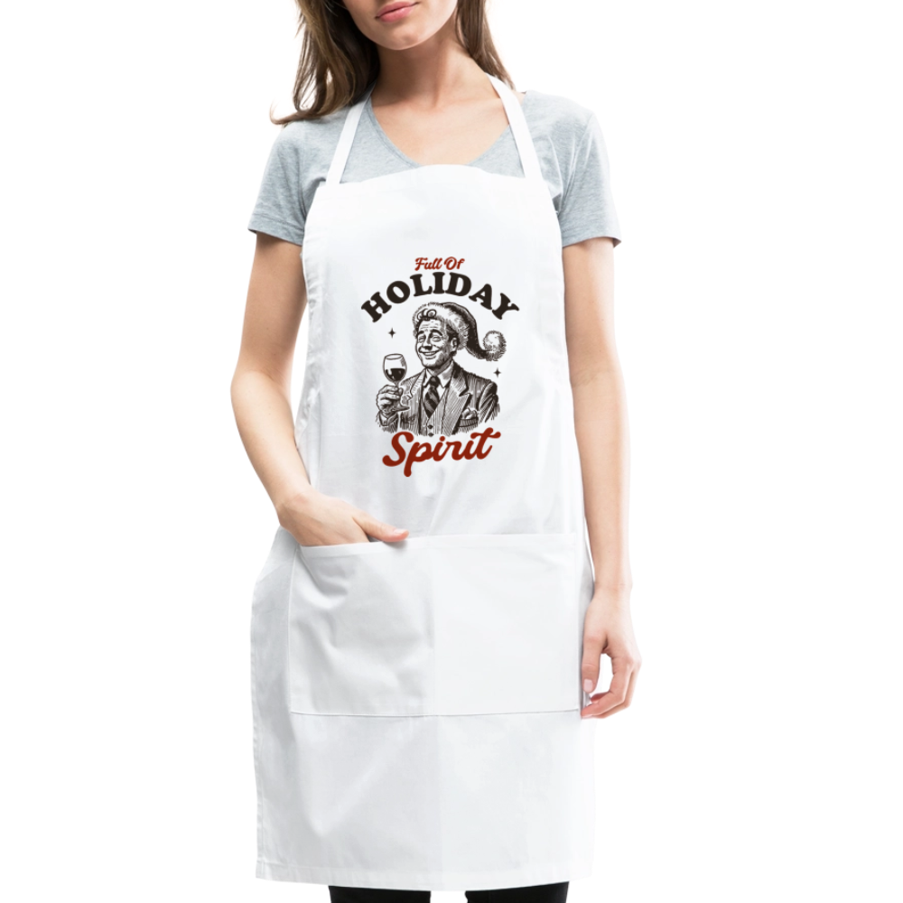 Holiday Spirit Adjustable Apron - white