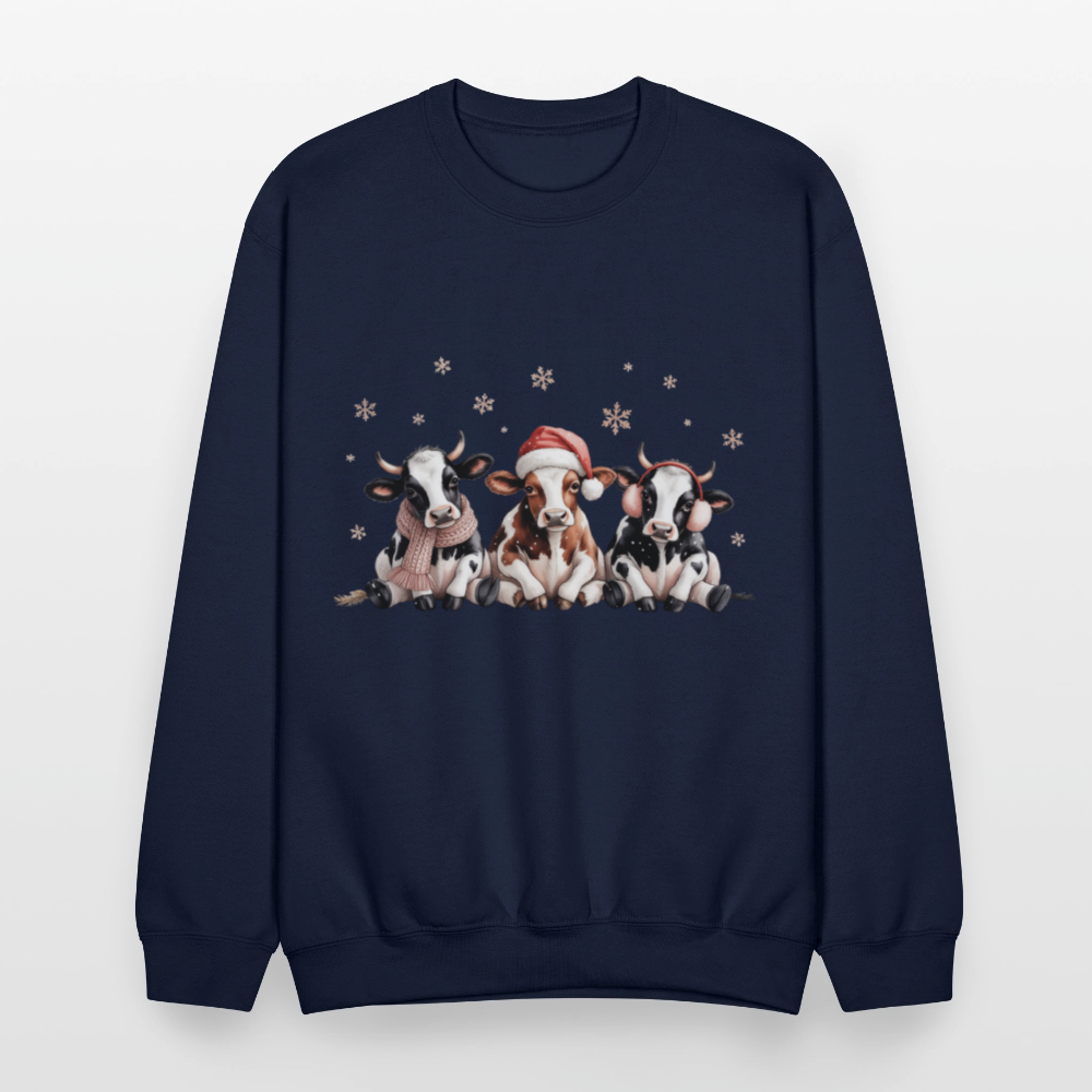 Christmas Cows Sweatshirt - navy