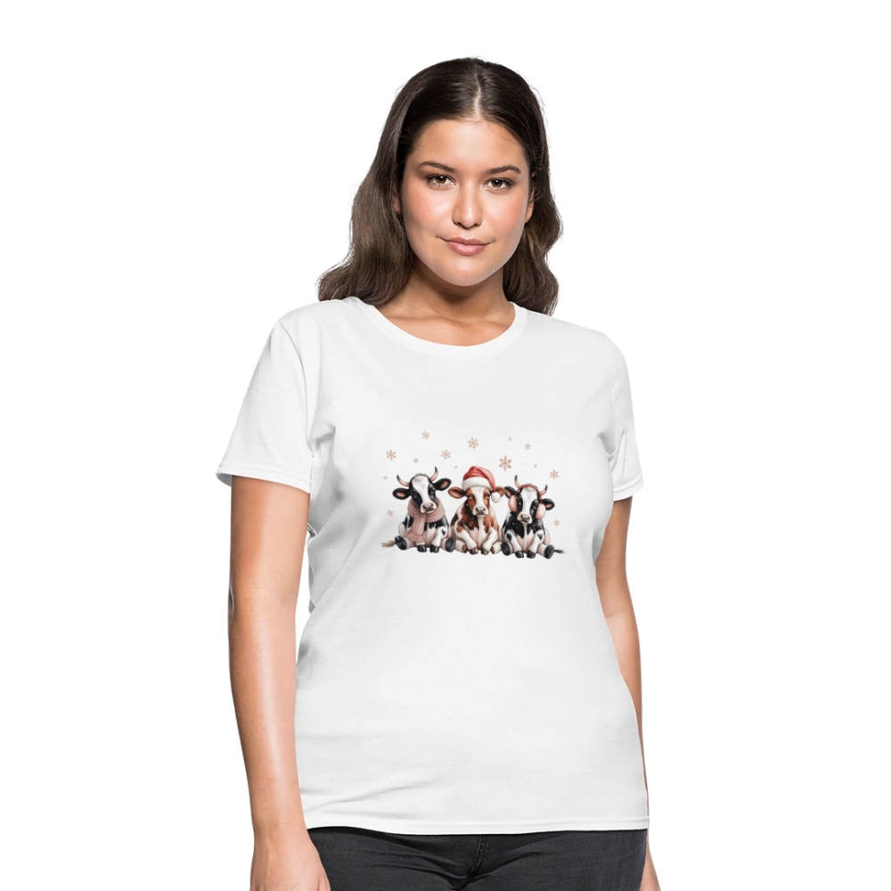 Christmas Cows Women's T-Shirt - white