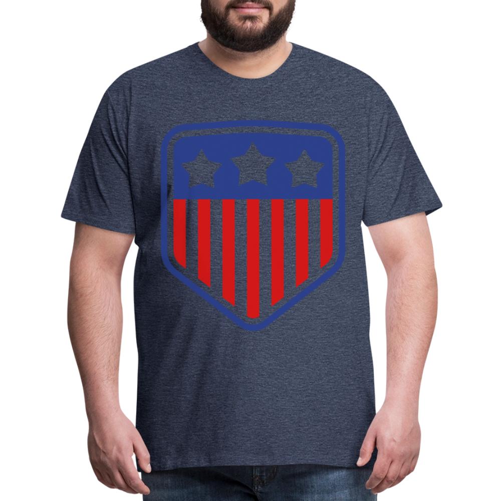 Men's Premium Patriot Tee - heather blue