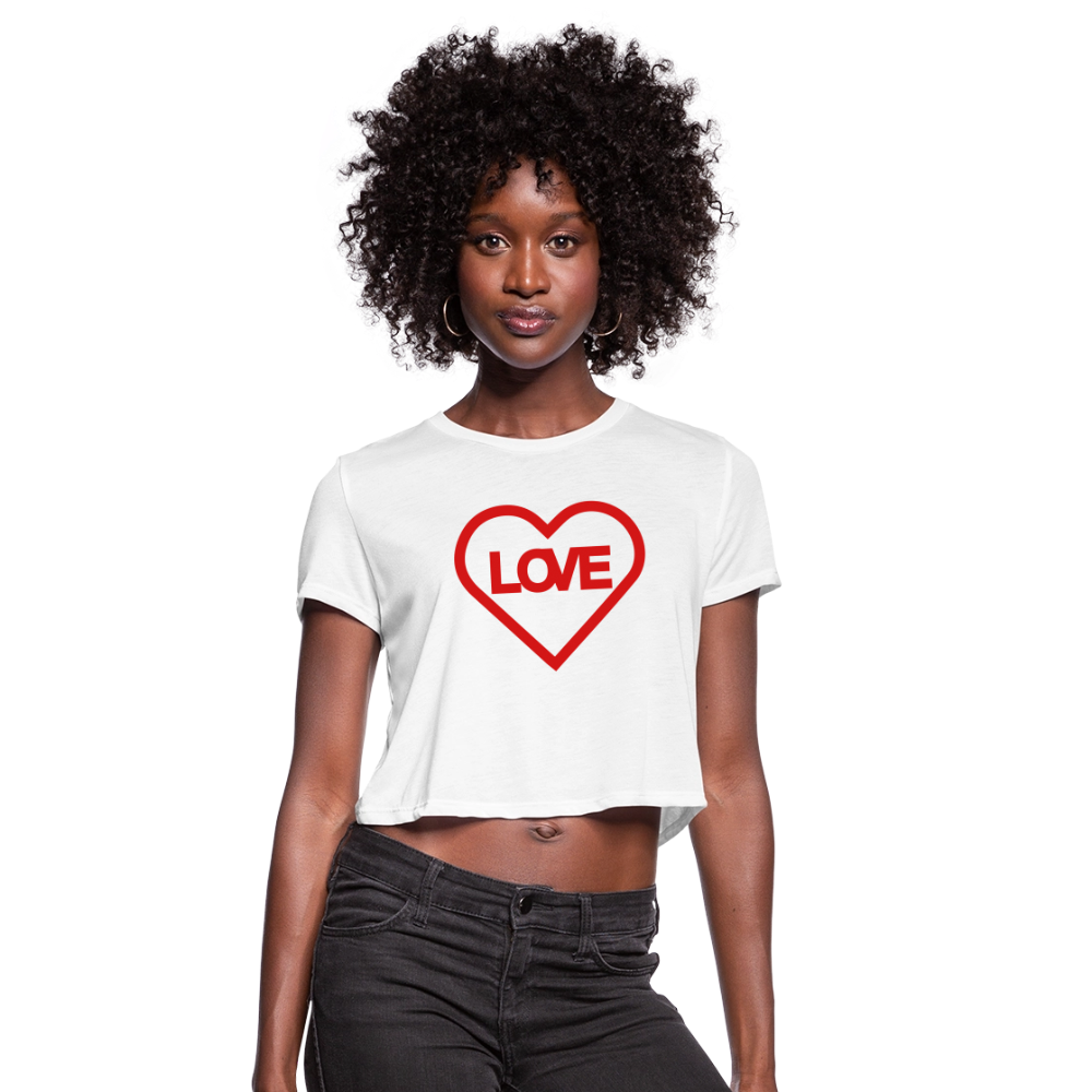 Love Women's Cropped T-Shirt - white