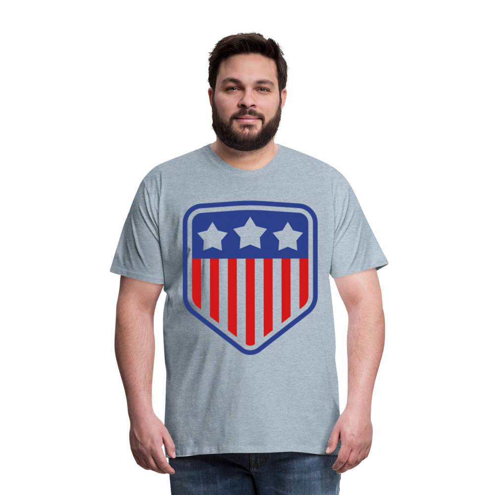 Men's Premium Patriot Tee - heather ice blue