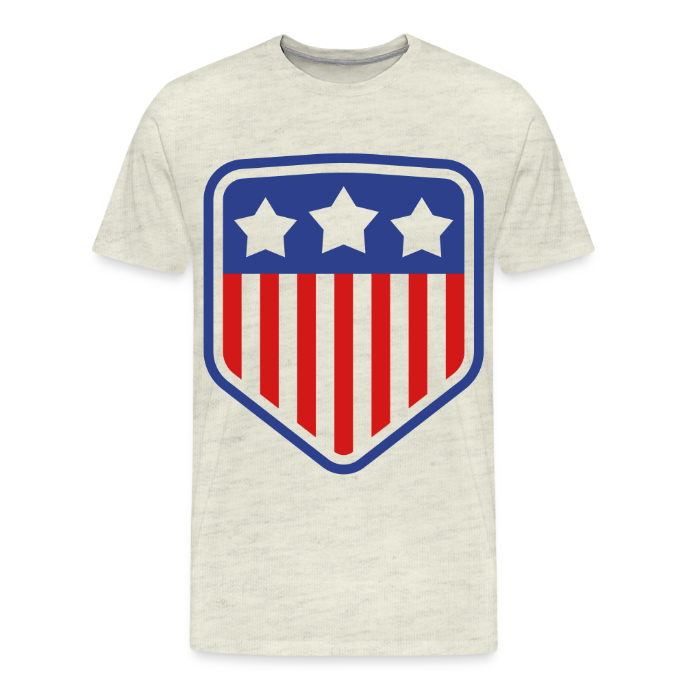 Men's Premium Patriot Tee - heather oatmeal