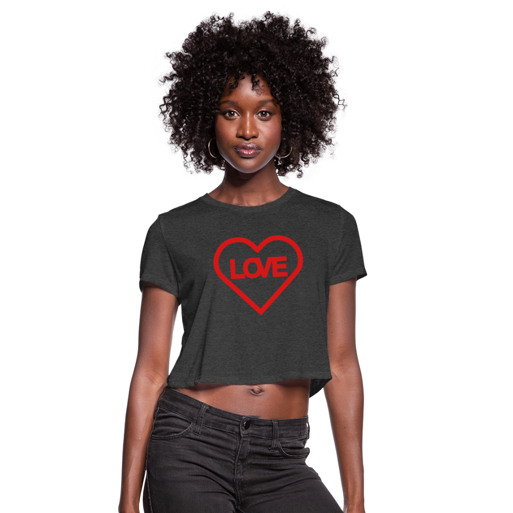 Love Women's Cropped T-Shirt - deep heather