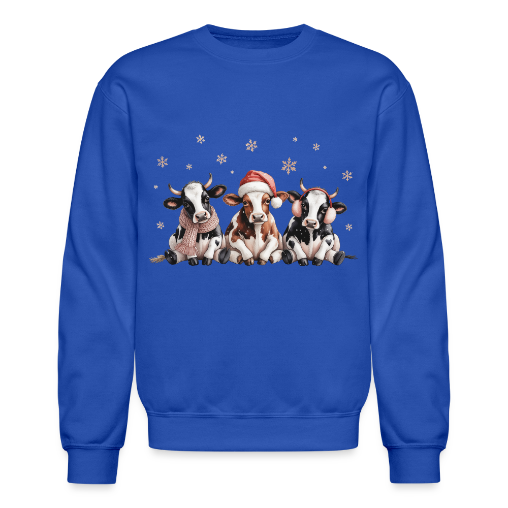 Christmas Cows Sweatshirt - royal blue