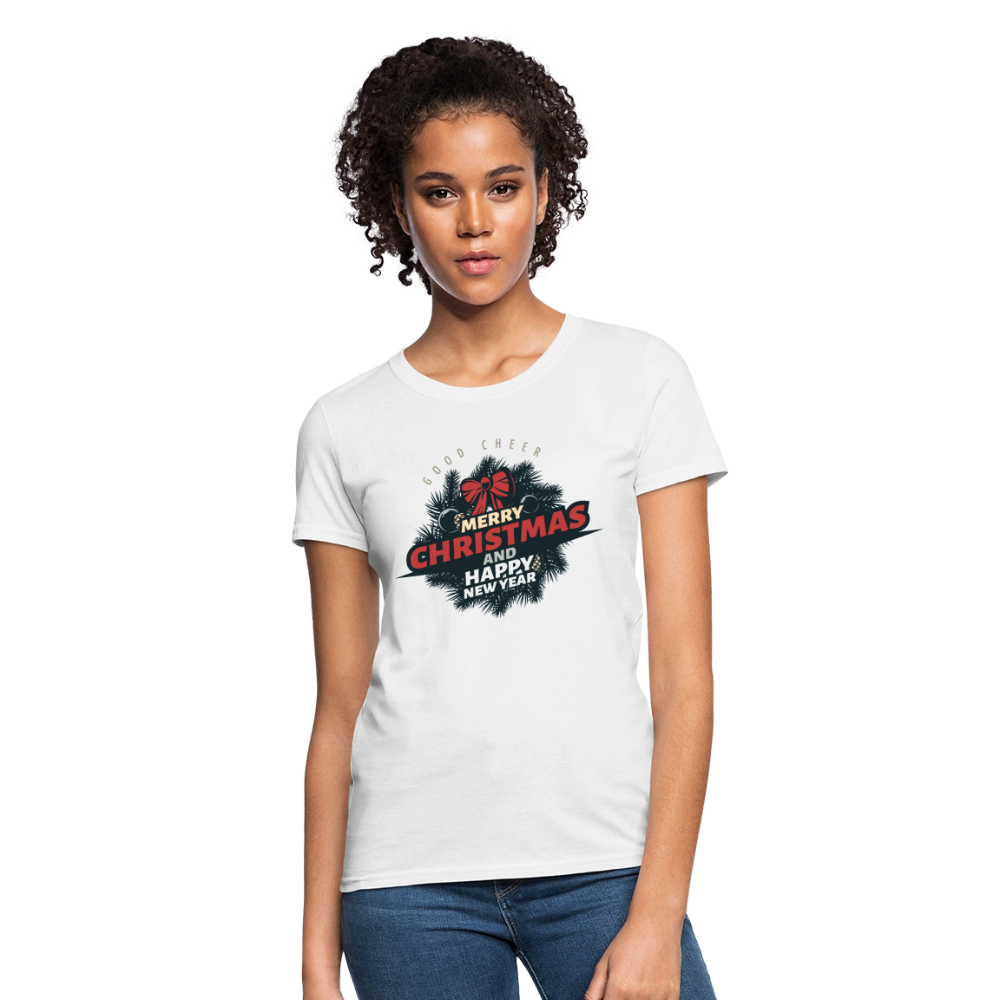 Merry Christmas & HNY Women's T-Shirt - white