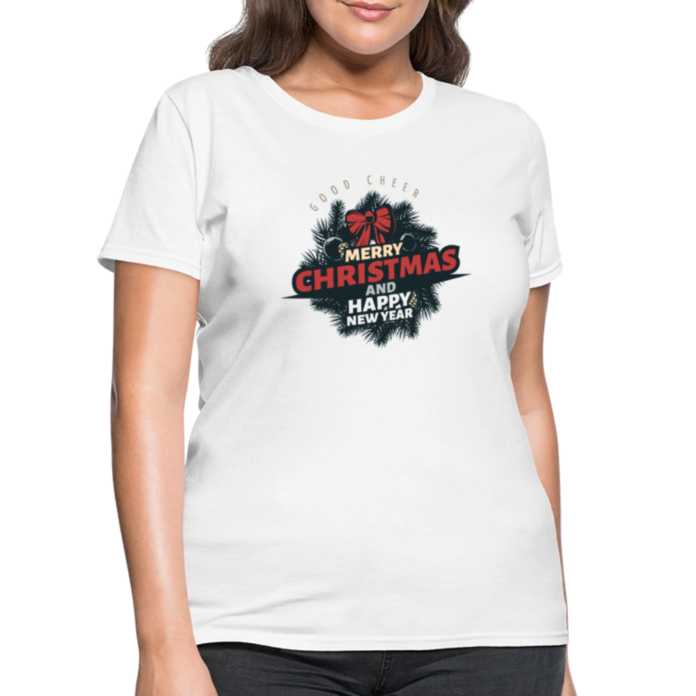 Merry Christmas & HNY Women's T-Shirt - white