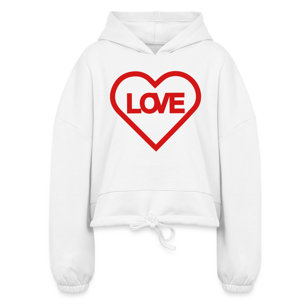 Love Women’s Cropped Hoodie - white