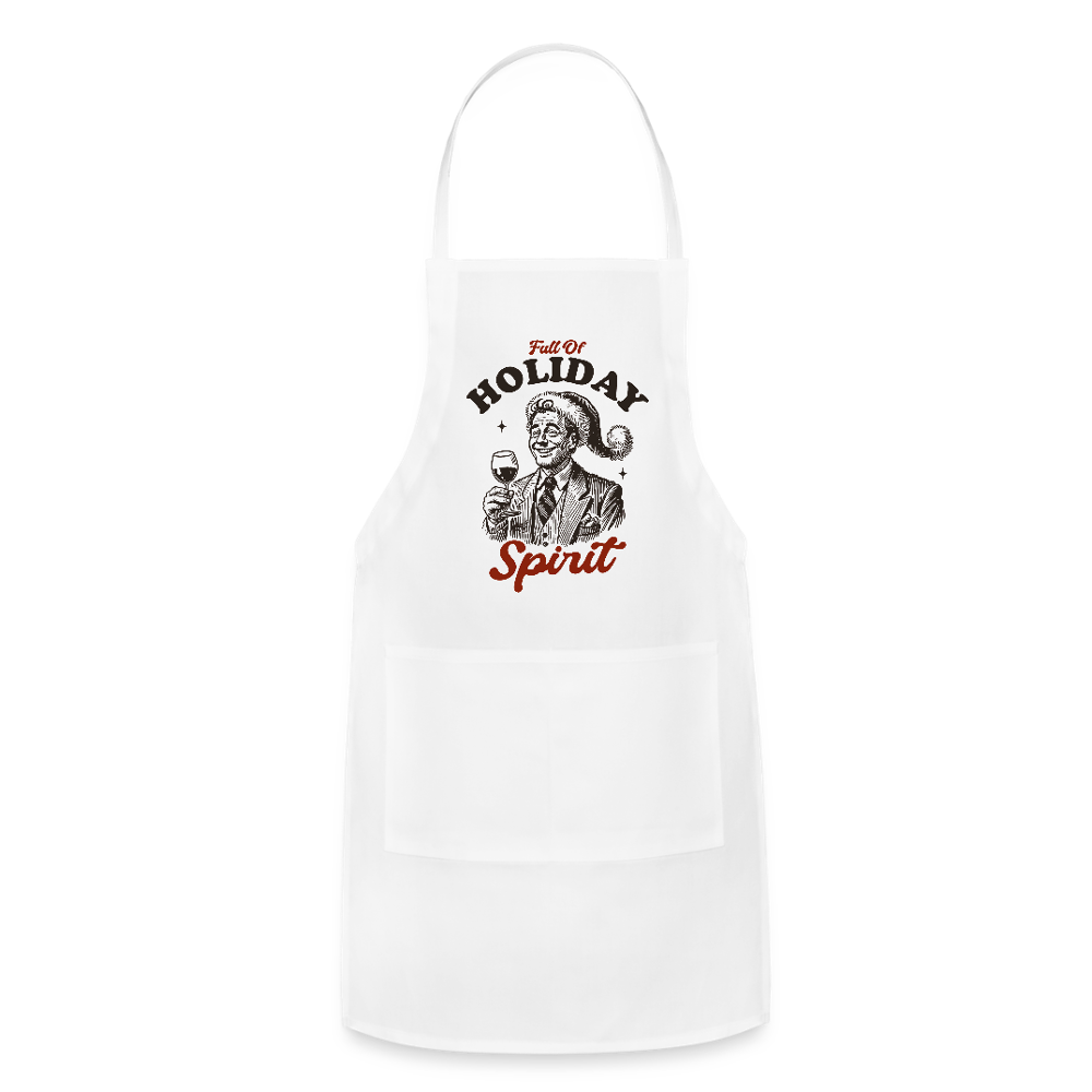 Holiday Spirit Adjustable Apron - white