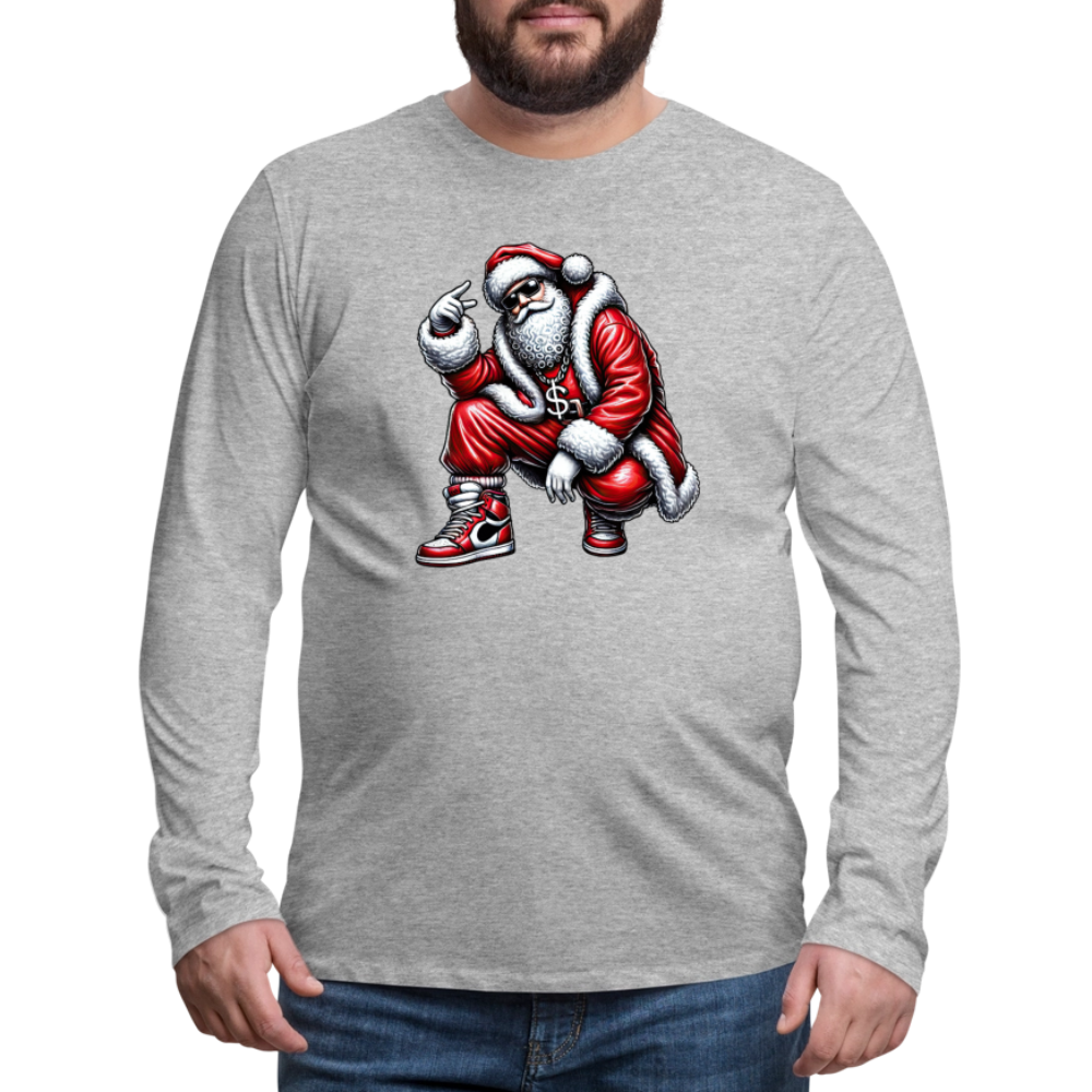 Hip Hop Santa Men's Premium Long Sleeve T-Shirt - heather gray