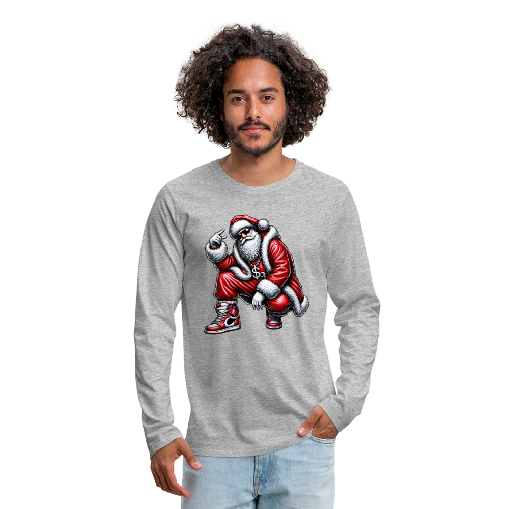 Hip Hop Santa Men's Premium Long Sleeve T-Shirt - heather gray