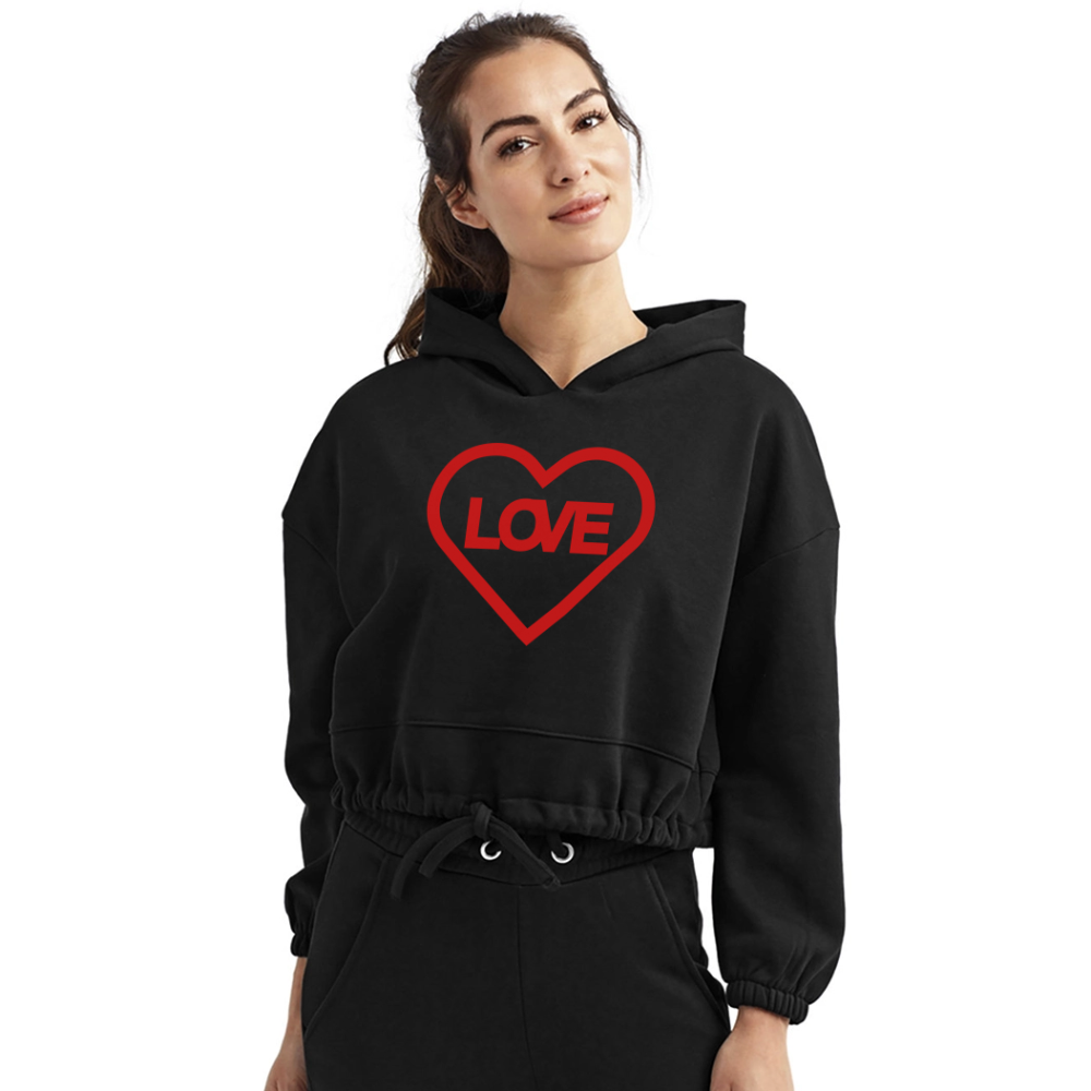 Love Women’s Cropped Hoodie - black