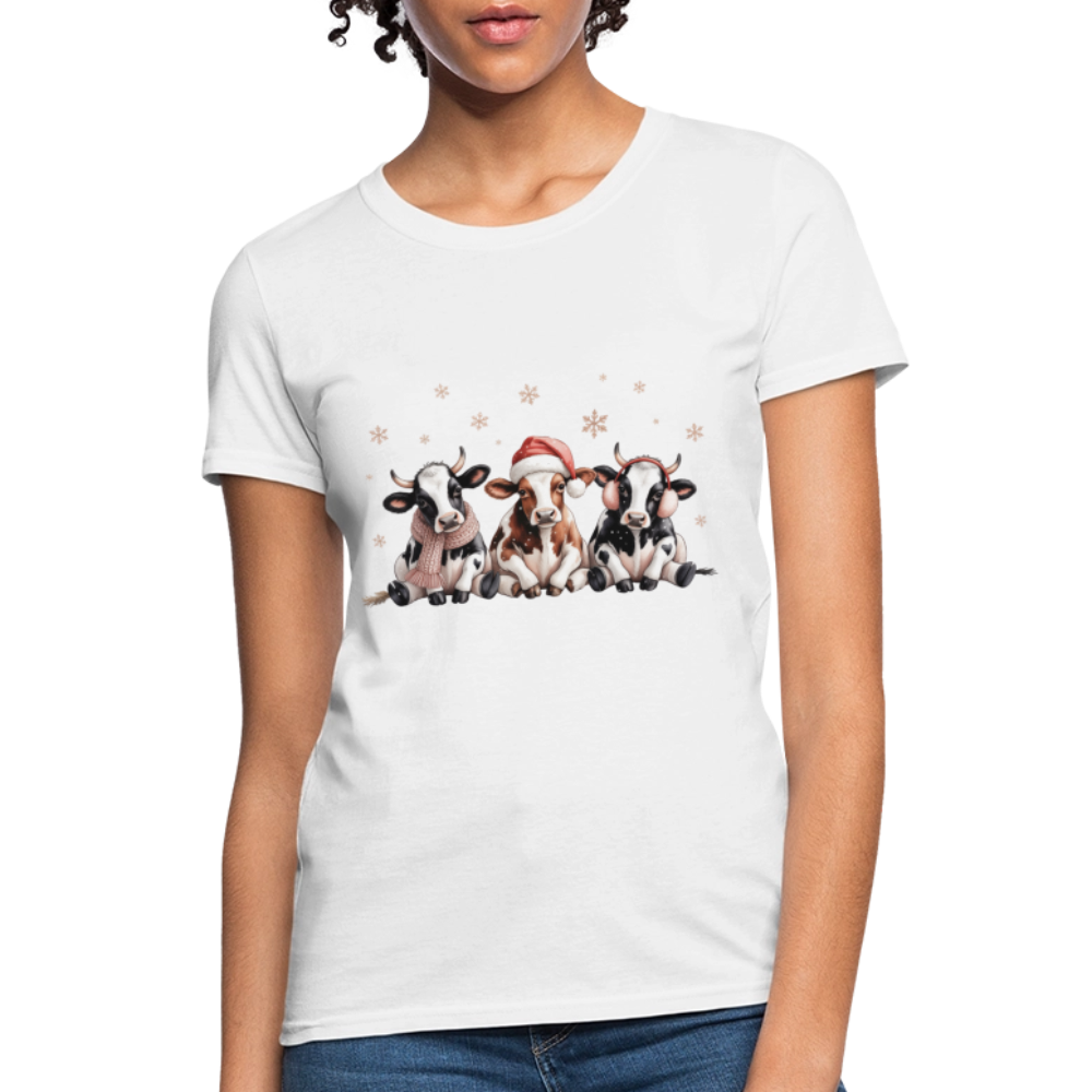 Christmas Cows Women's T-Shirt - white
