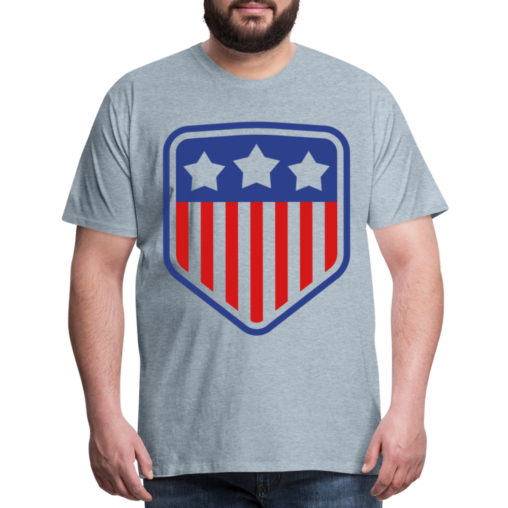 Men's Premium Patriot Tee - heather ice blue