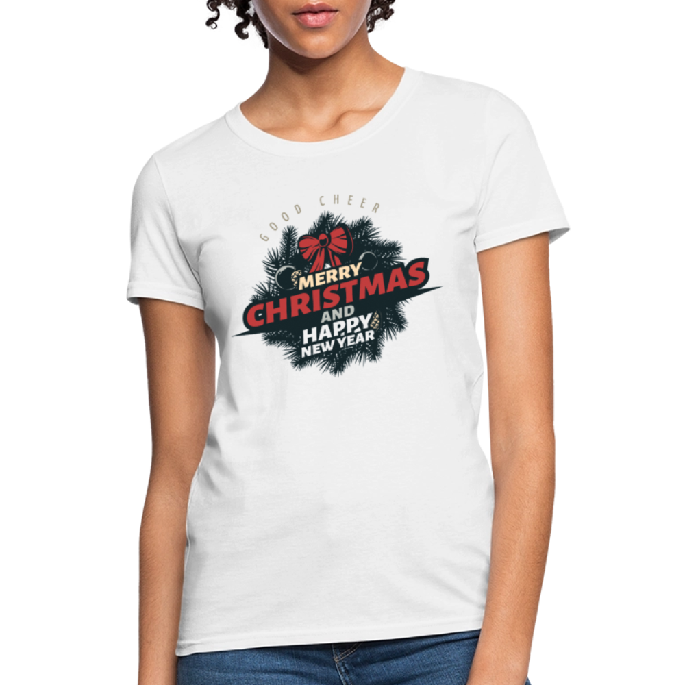 Merry Christmas & HNY Women's T-Shirt - white