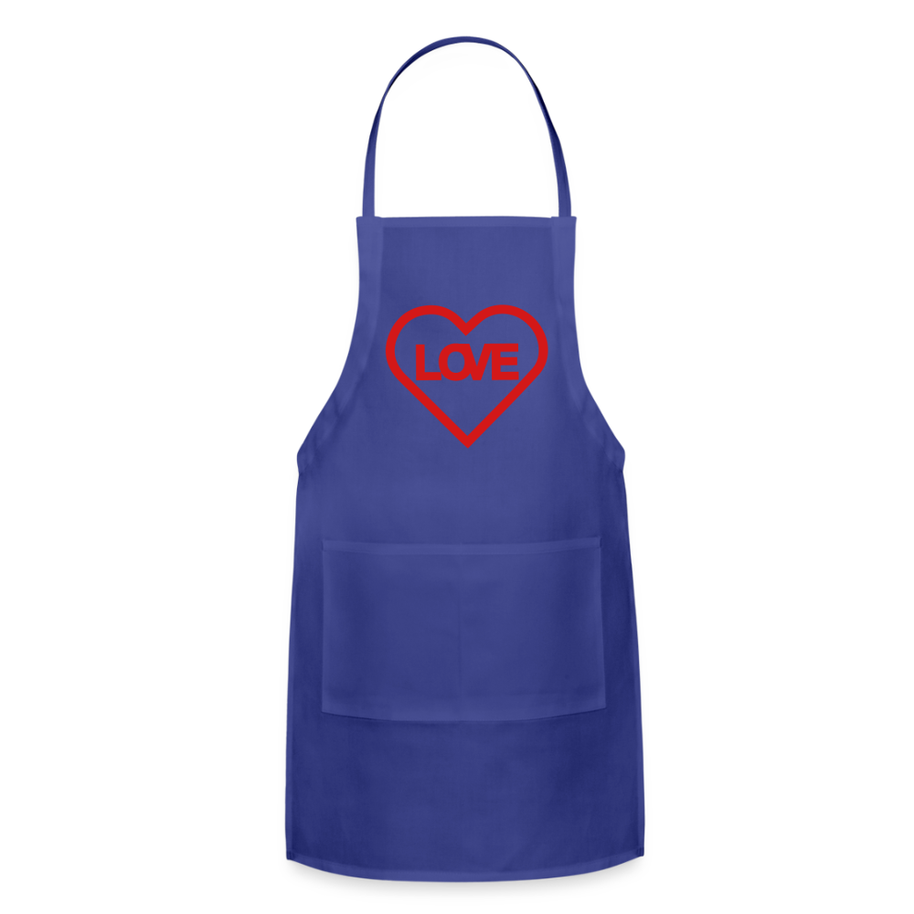 Love Adjustable Apron - royal blue