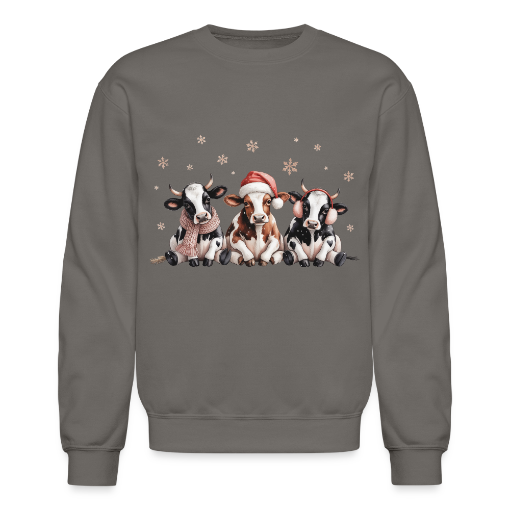 Christmas Cows Sweatshirt - asphalt gray