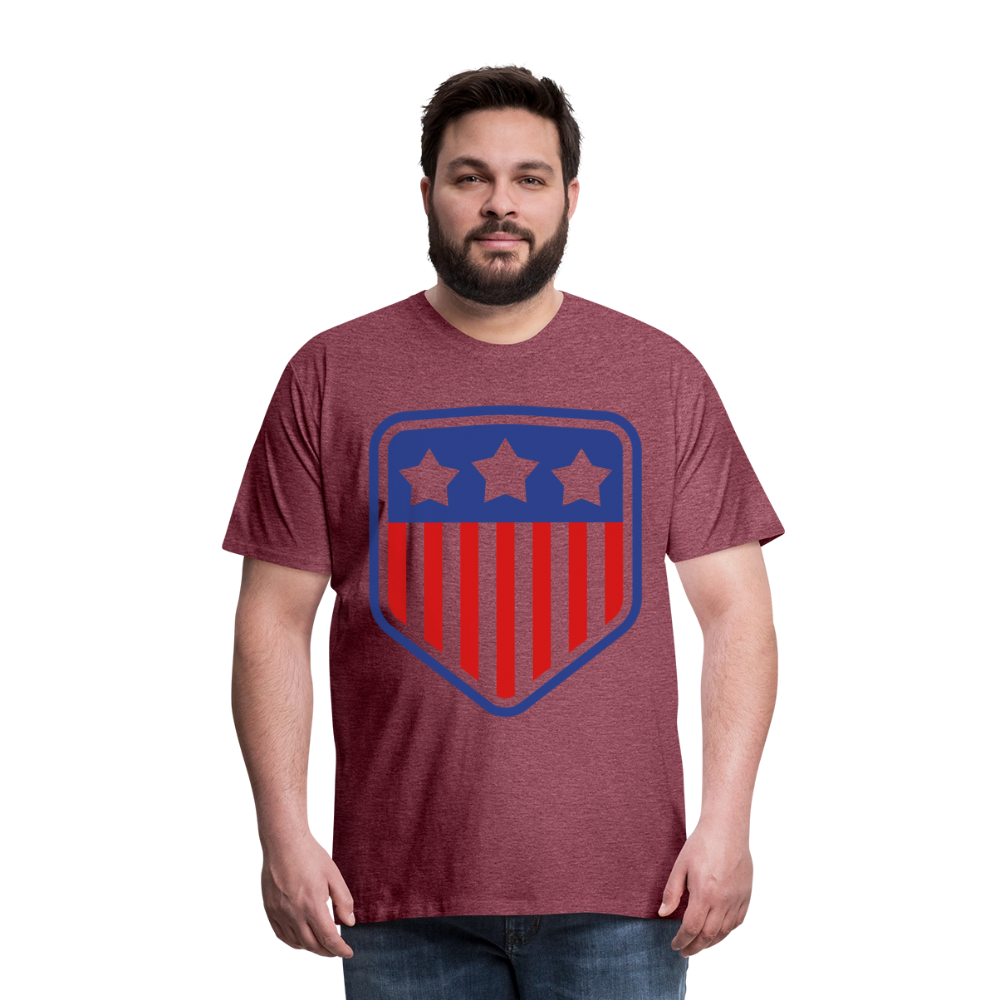 Men's Premium Patriot Tee - heather burgundy