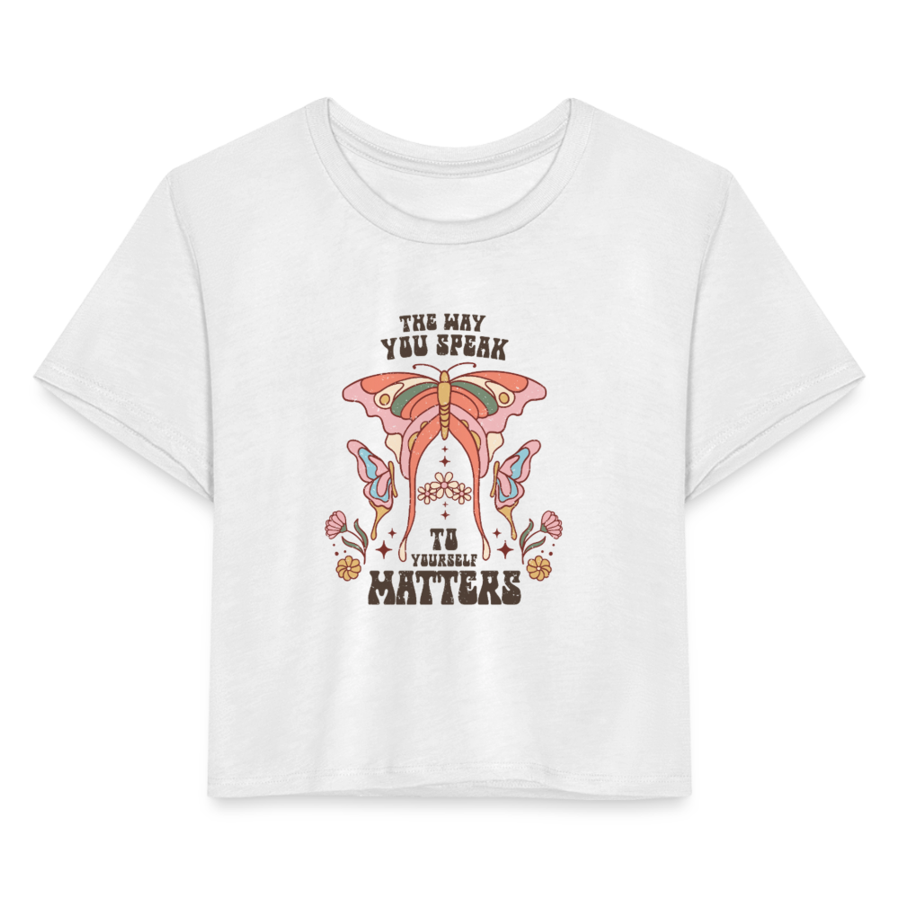 The Way You Speak Women's Cropped T-Shirt - white