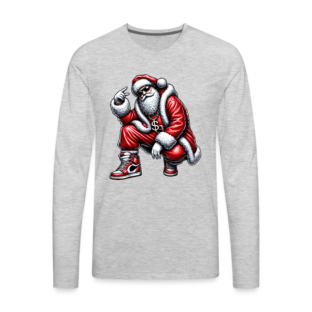 Hip Hop Santa Men's Premium Long Sleeve T-Shirt - heather gray