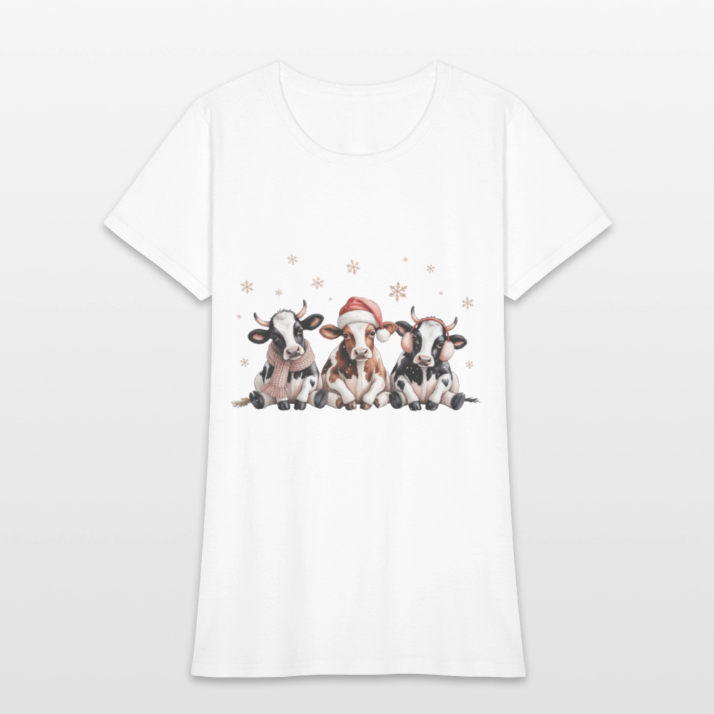 Christmas Cows Women's T-Shirt - white