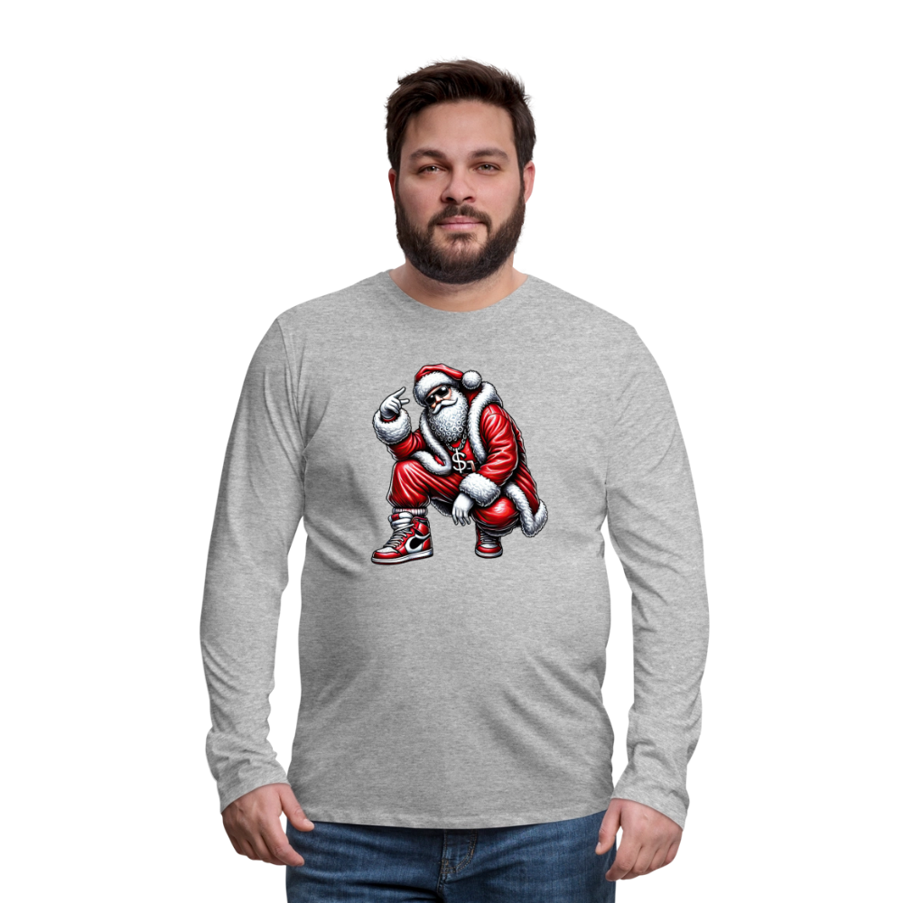 Hip Hop Santa Men's Premium Long Sleeve T-Shirt - heather gray