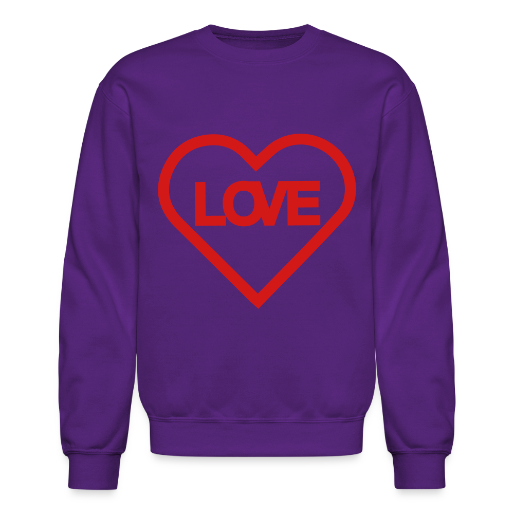 Love Crewneck Sweatshirt - purple
