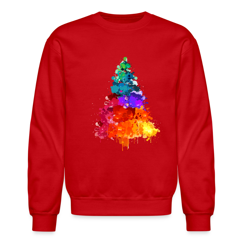 Colorful Tree Crewneck Sweatshirt - red