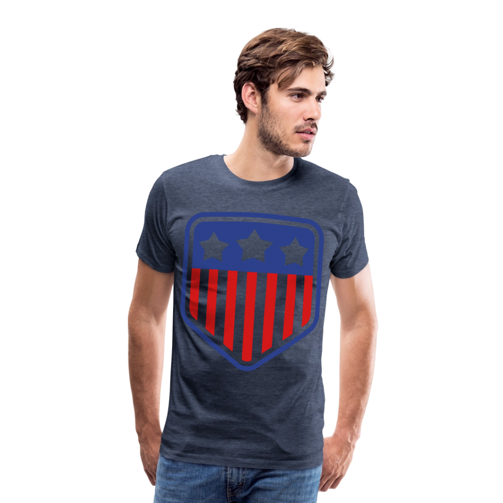 Men's Premium Patriot Tee - heather blue