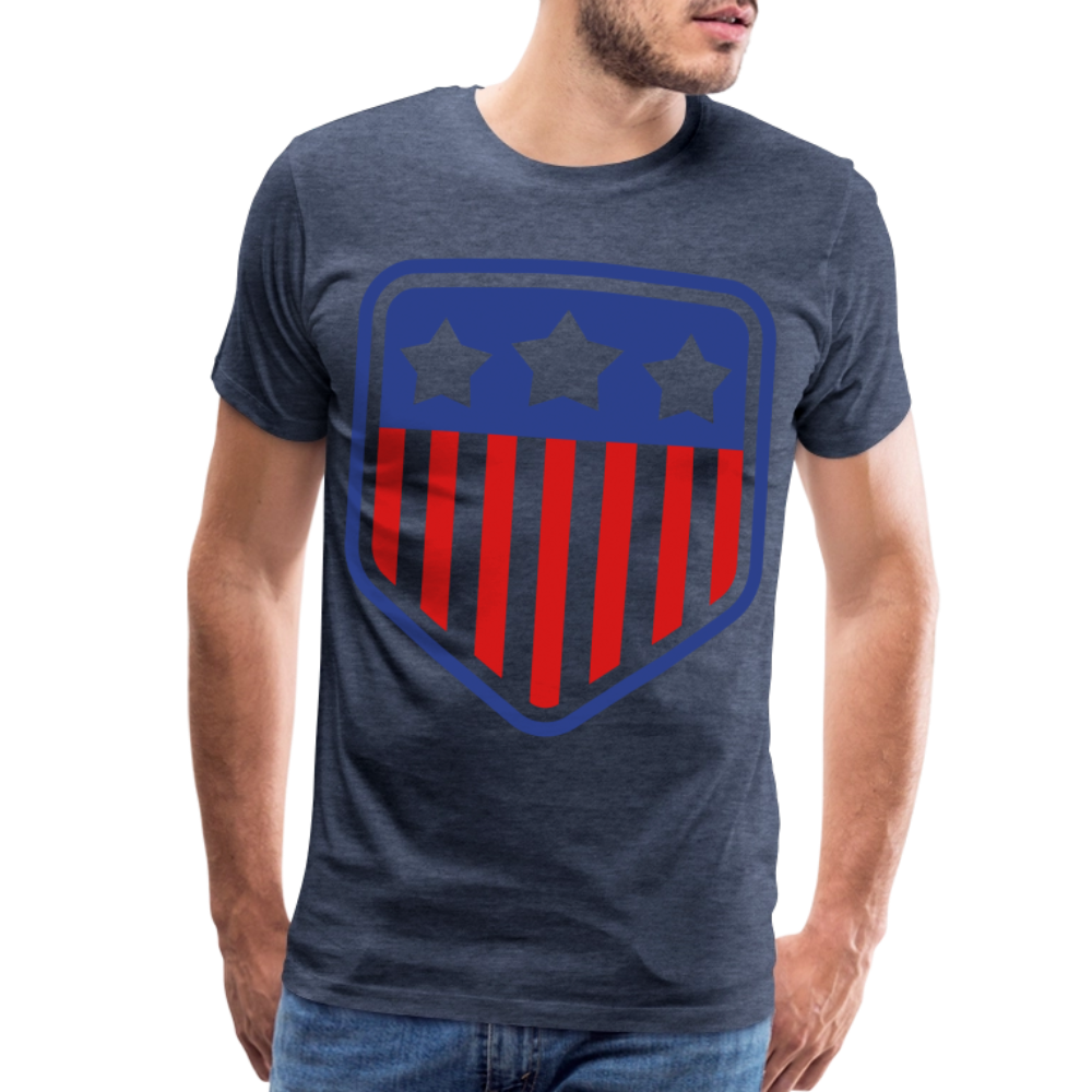Men's Premium Patriot Tee - heather blue