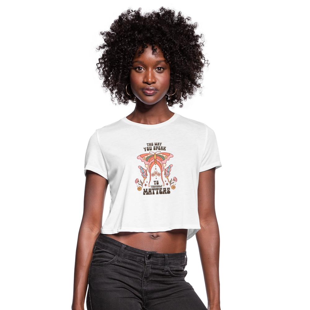 The Way You Speak Women's Cropped T-Shirt - white