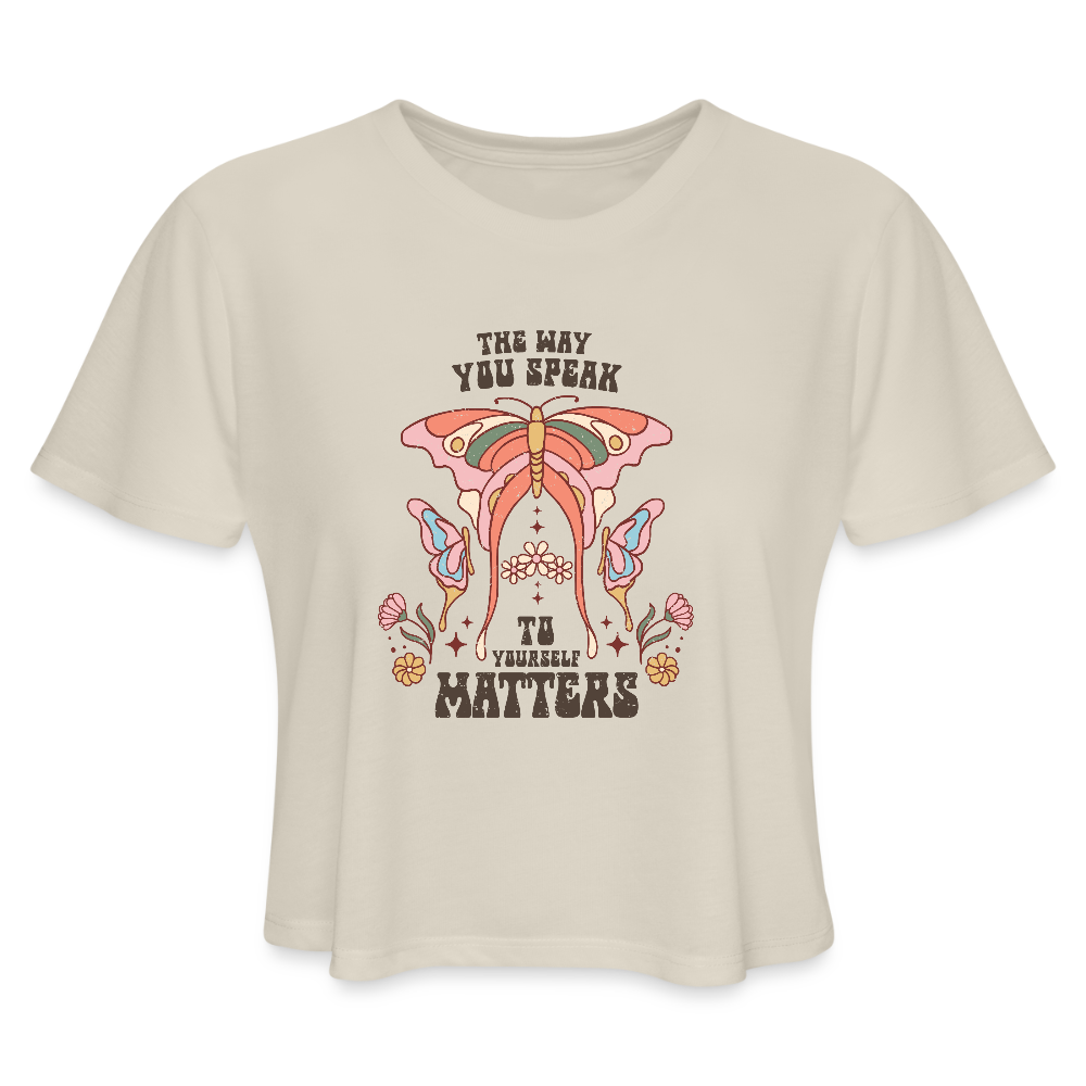 The Way You Speak Women's Cropped T-Shirt - dust